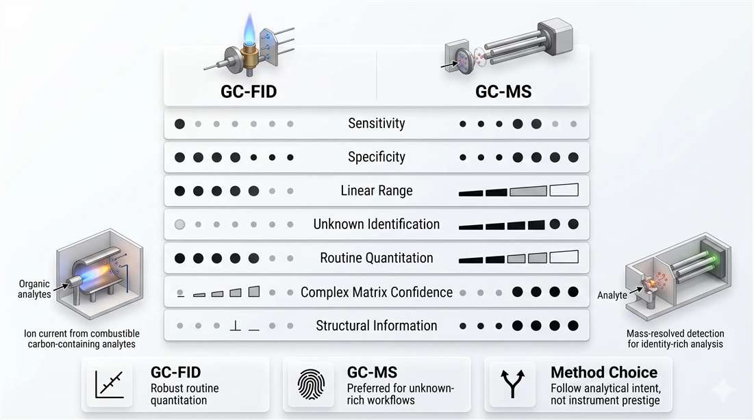 GC-FID versus GC-MS as a method-selection decision matrix
