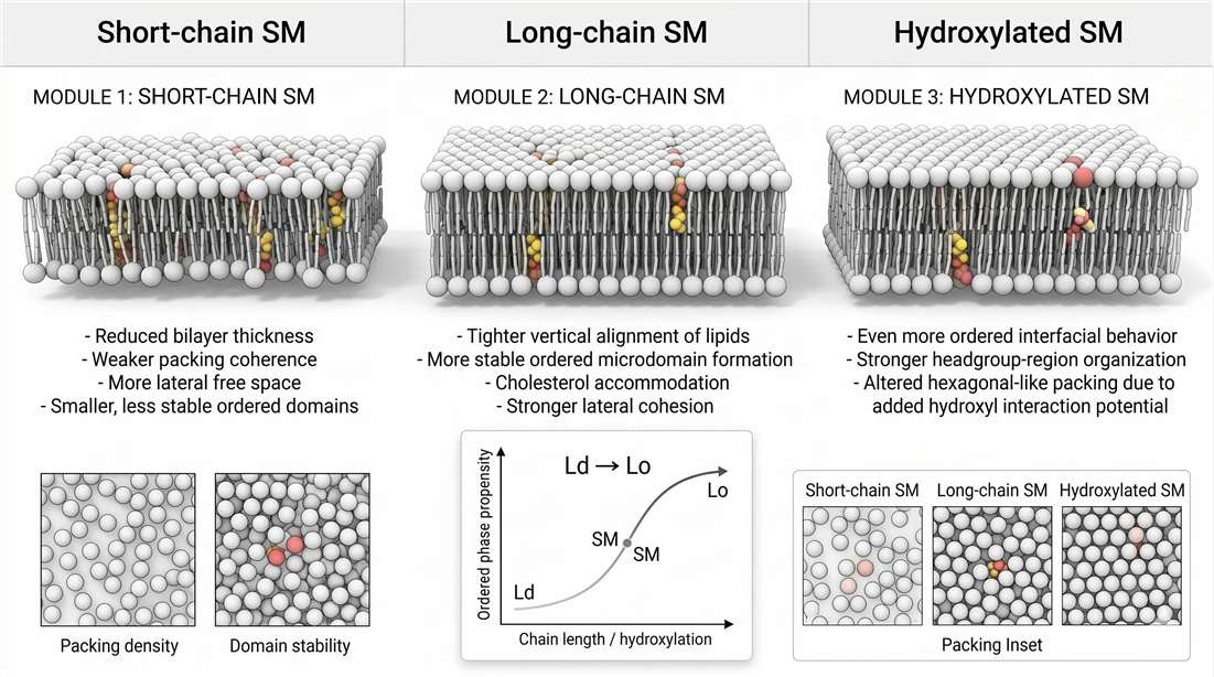 Phase separation kinetics and structural variables controlling membrane order