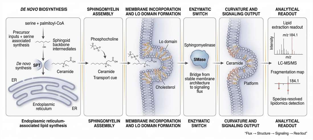 End-to-end systems map from sphingoid backbone synthesis to membrane signaling and lipidomics readout