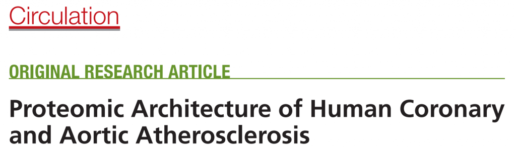 Figure 1 :Proteomic Architecture of Human Coronary and Aortic Atherosclerosis