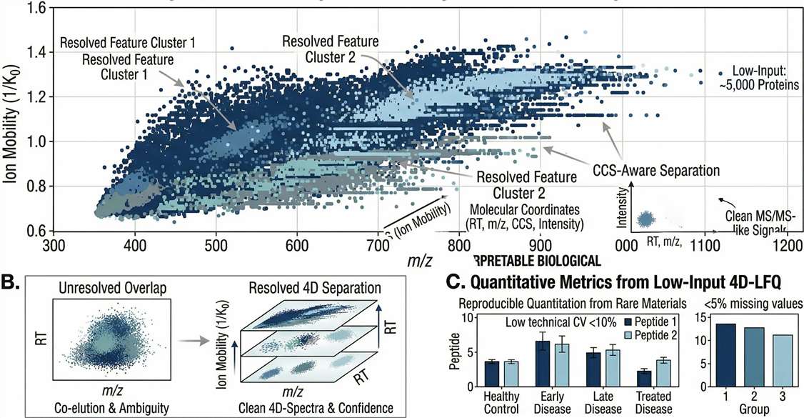 CCS Heatmap showing ion mobility separation