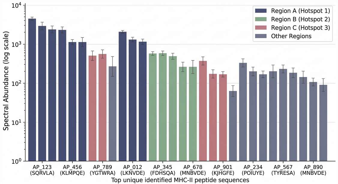 Relative peptide abundance bar chart