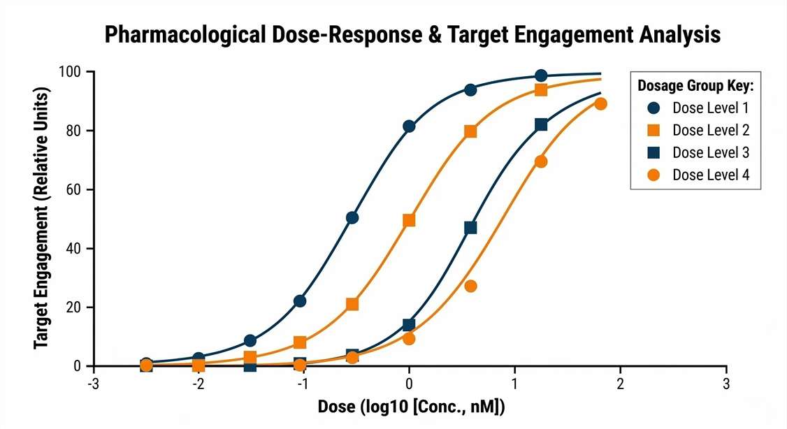 Overlay plots comparing vehicle, disease, and treatment groups.