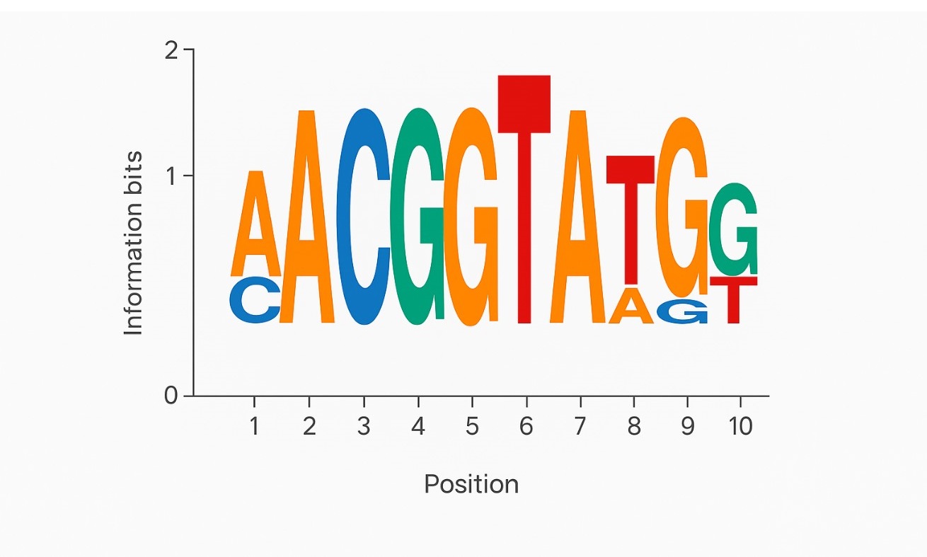 Sequence logo displaying amino acid motif from HLA-binding peptides