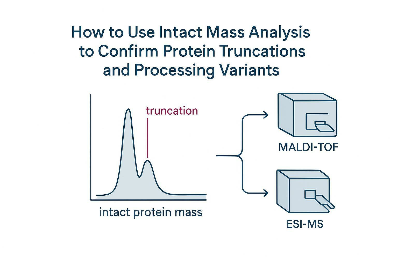 Cover image showing intact mass spectrum with a dominant peak and a shifted peak, branching to MALDI-TOF and ESI-MS paths.