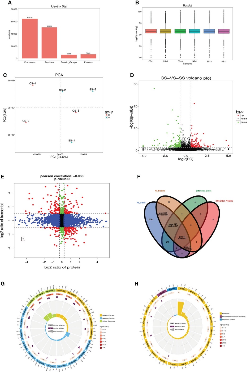 Statistics of protein identification by DIA