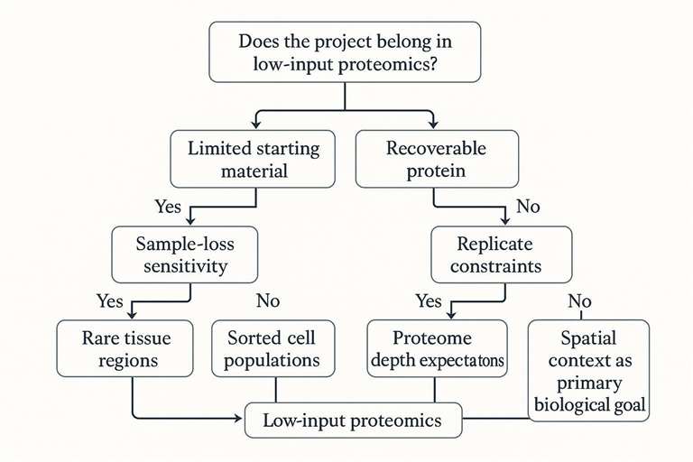 Low-input proteomics decision tree for limited and precious samples
