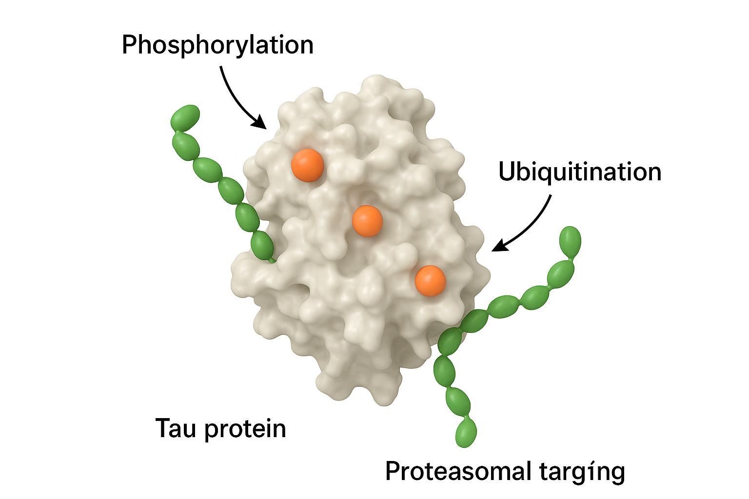 Molecular crosstalk between phosphorylation and ubiquitination in tau proteostasis regulation.