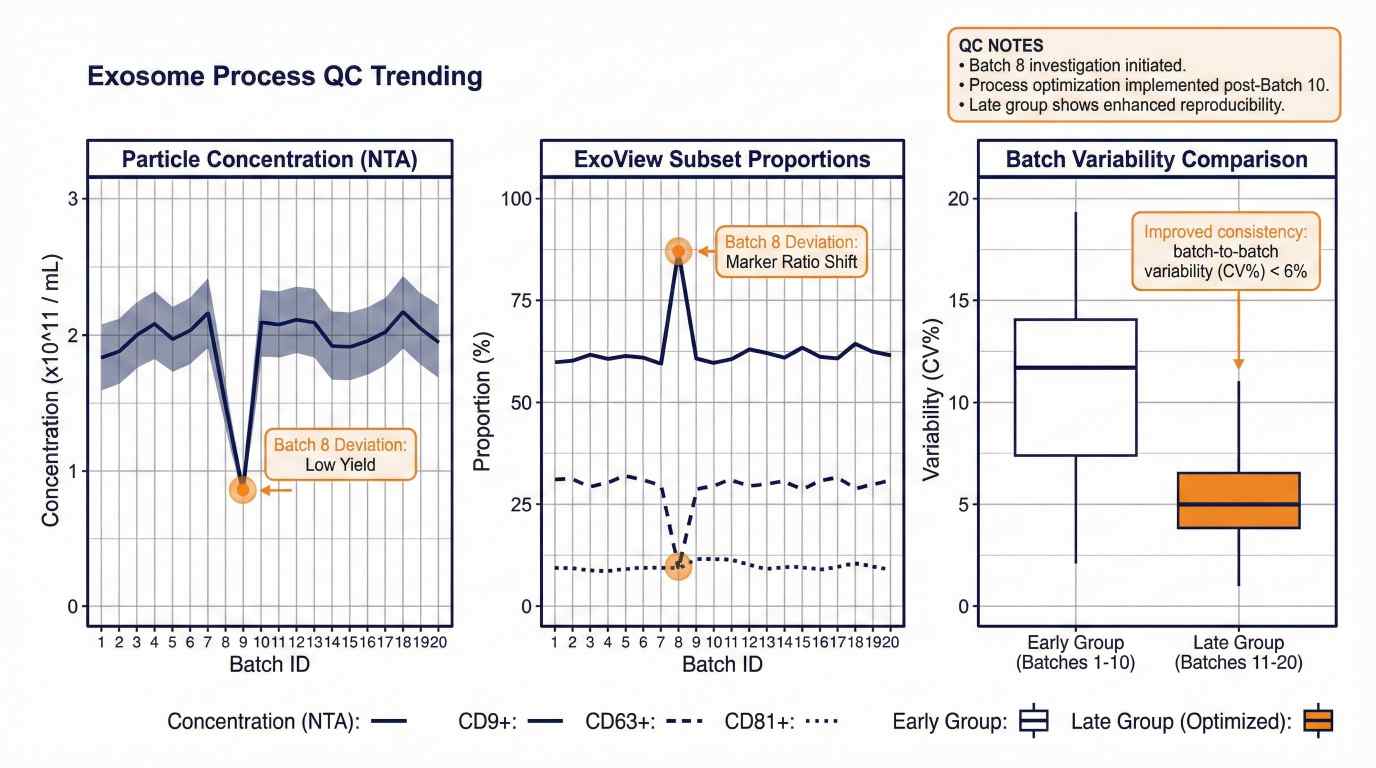 Workflow schematic for biofluid exosome biomarker discovery from plasma/serum/urine/CSF through isolation and NTA/TEM/WB to ExoView.