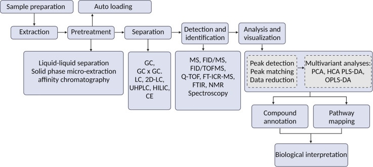 Metabolomics analysis flow for plant–microbe interaction research.