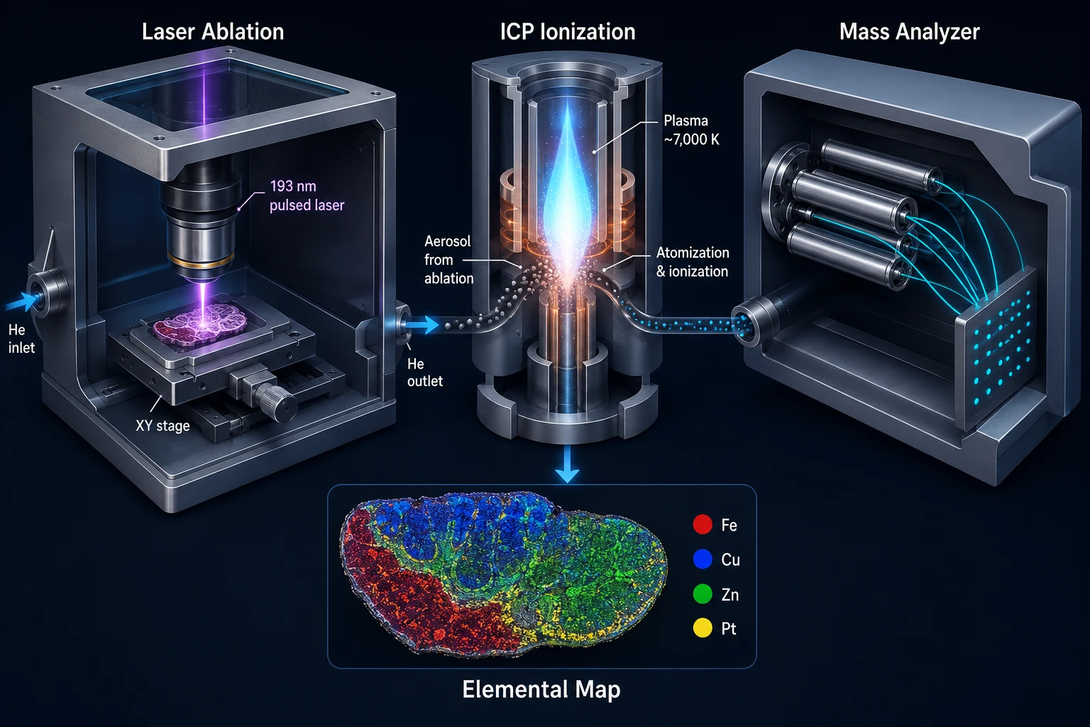 LA-ICP-MS Imaging for Spatial Metallomics: Elemental Mapping from Single Cells to Whole Tissues