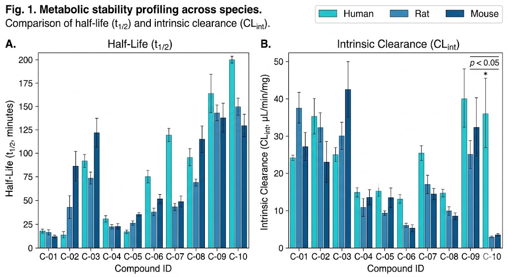 ADME metabolic stability data half-life intrinsic clearance
