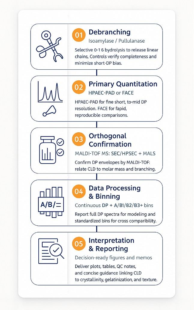 Workflow for amylopectin chain length distribution profiling