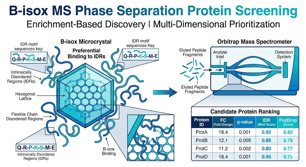 B-isox MS phase separation protein screening overview