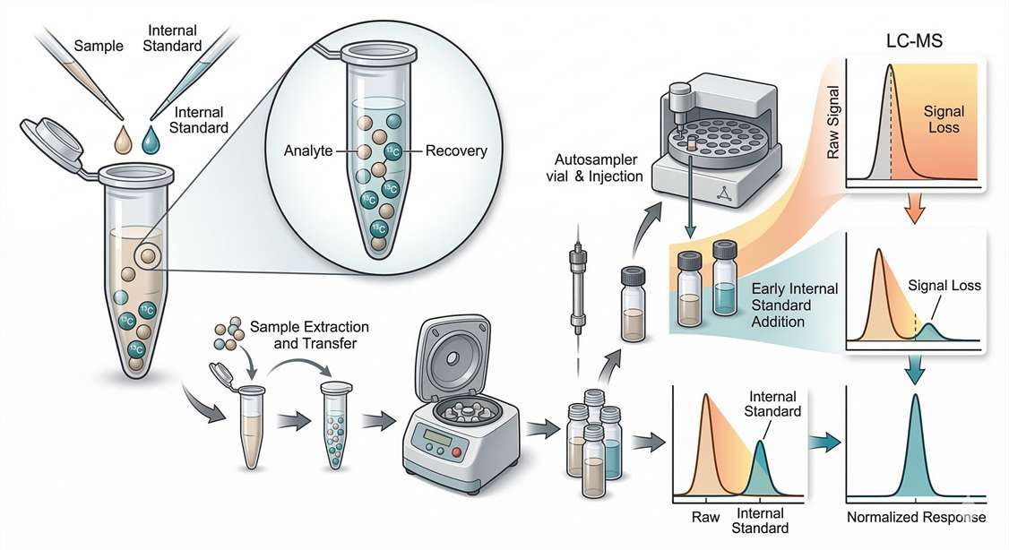 Early spike-in versus late spike-in internal-standard correction