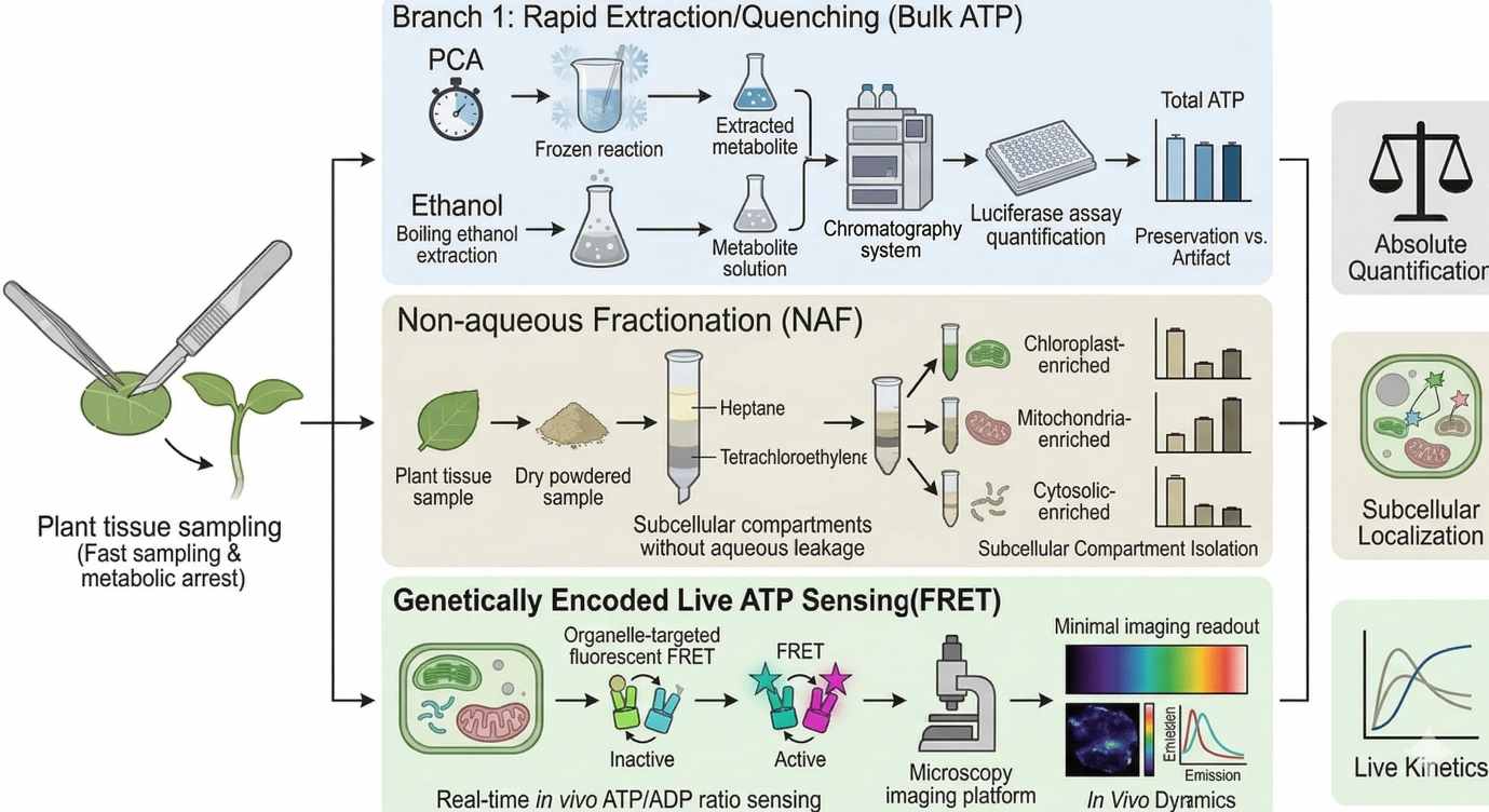 ATP measurement in plants requires explicit tradeoffs