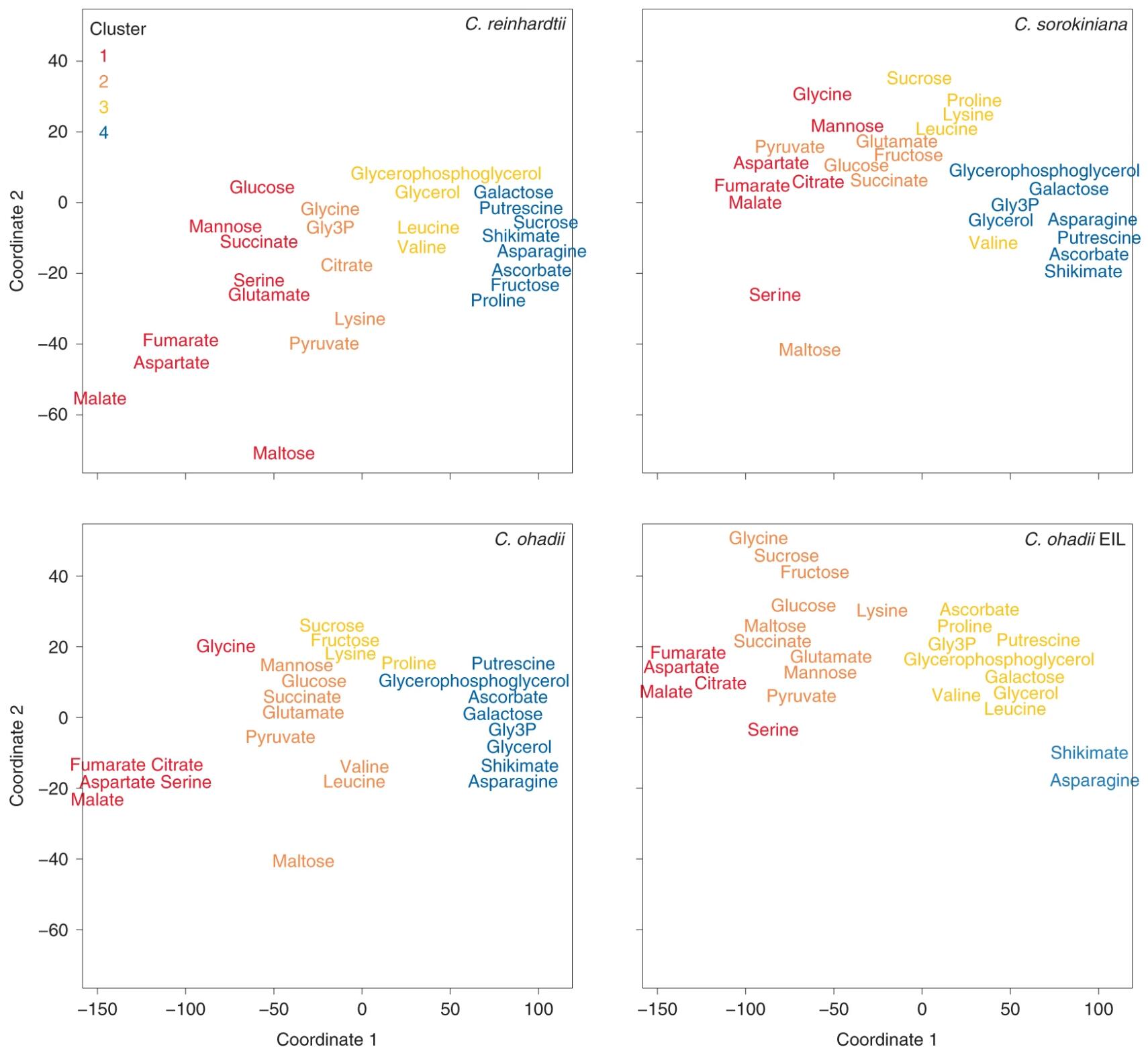 Algae central carbon metabolism analysis by using GC-MS/MS