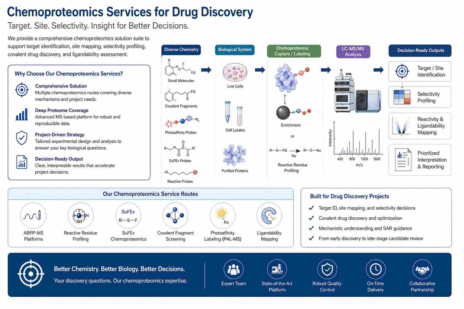 Chemoproteomics services overview for drug discovery