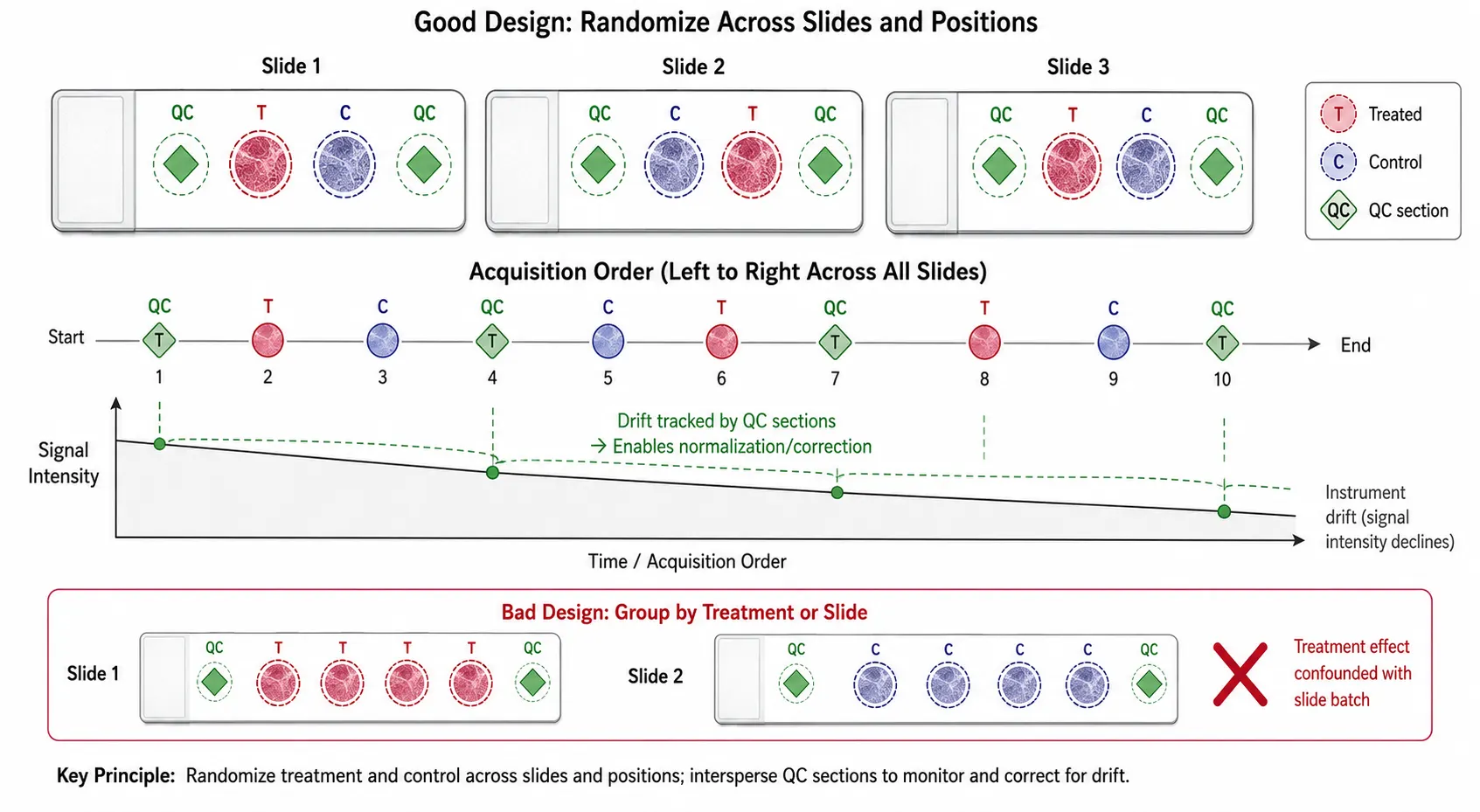 Five levels of batch effects in MALDI-MSI and block-randomized slide layout strategy