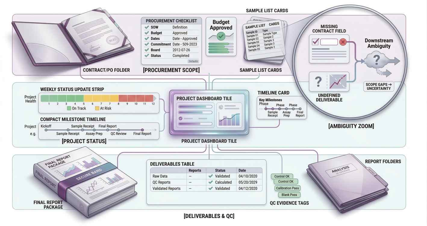 Procurement artifact logic for internal coordination and acceptance
