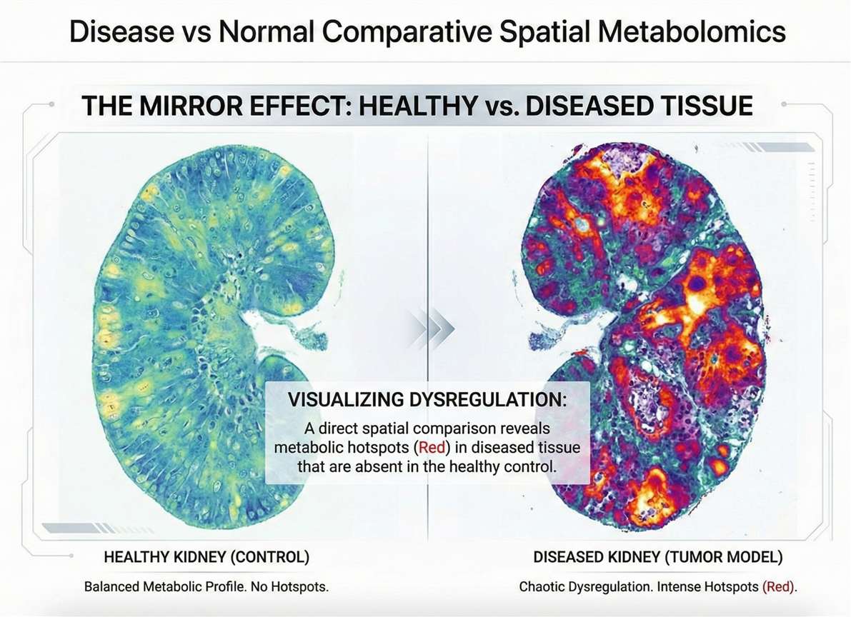 Metabolic differences between normal and diseased tissues