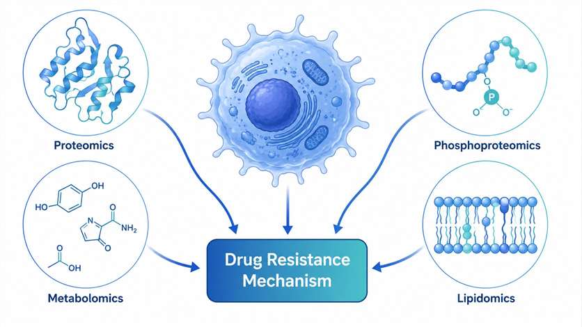 Drug resistance mechanism analysis multi-omics workflow diagram