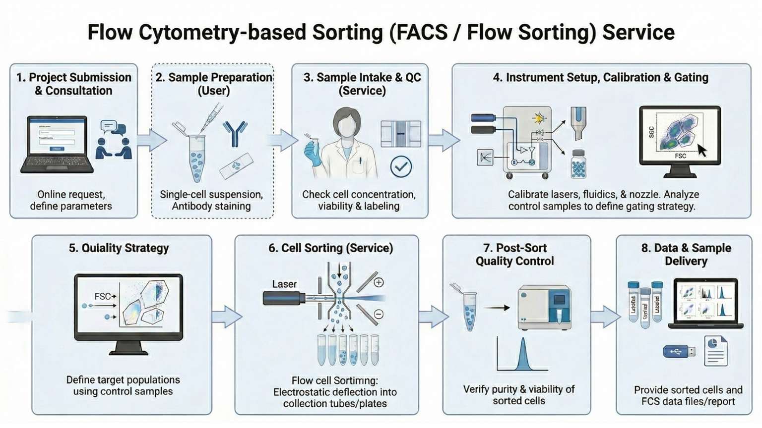 workfow of Flow Cytometry-based Sorting
