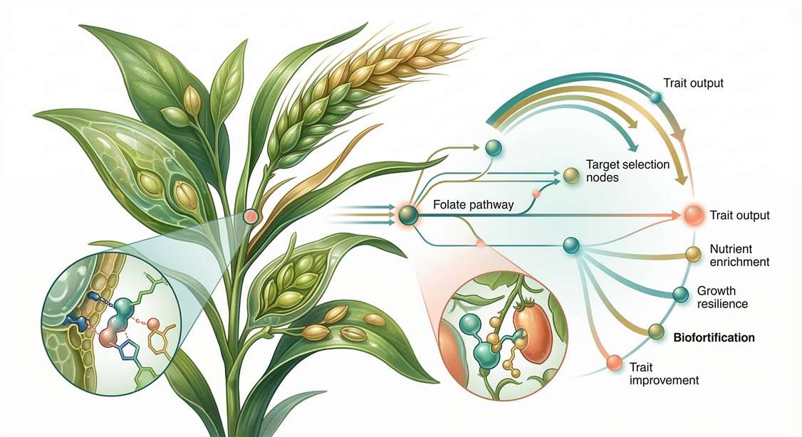 Research decision pathway connecting folate-related biological questions to assay design