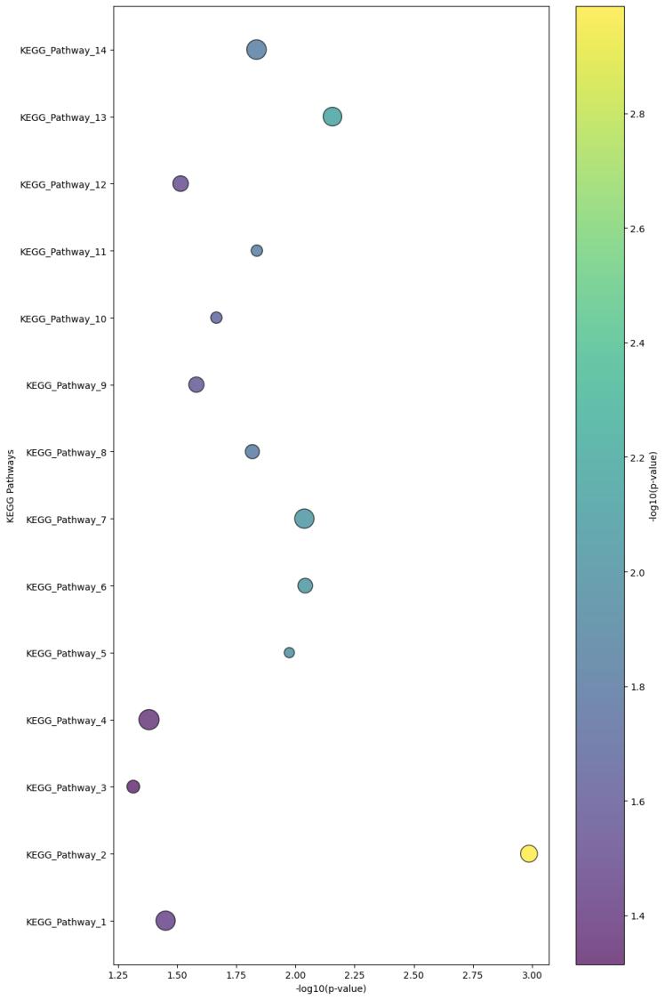 The plot is used to show the enrichment of hydroxylated protein in different pathways.