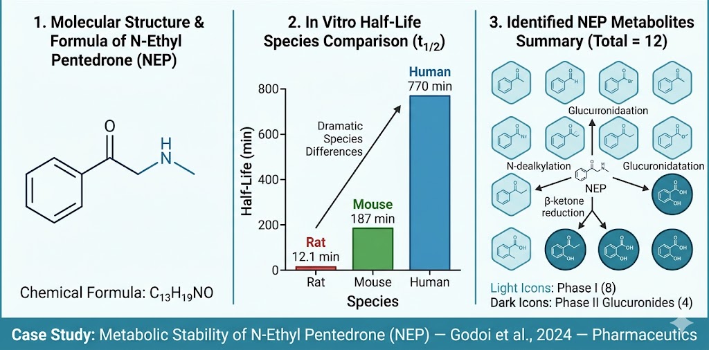 Metabolic stability species comparison for NEP in rat mouse and human microsomes
