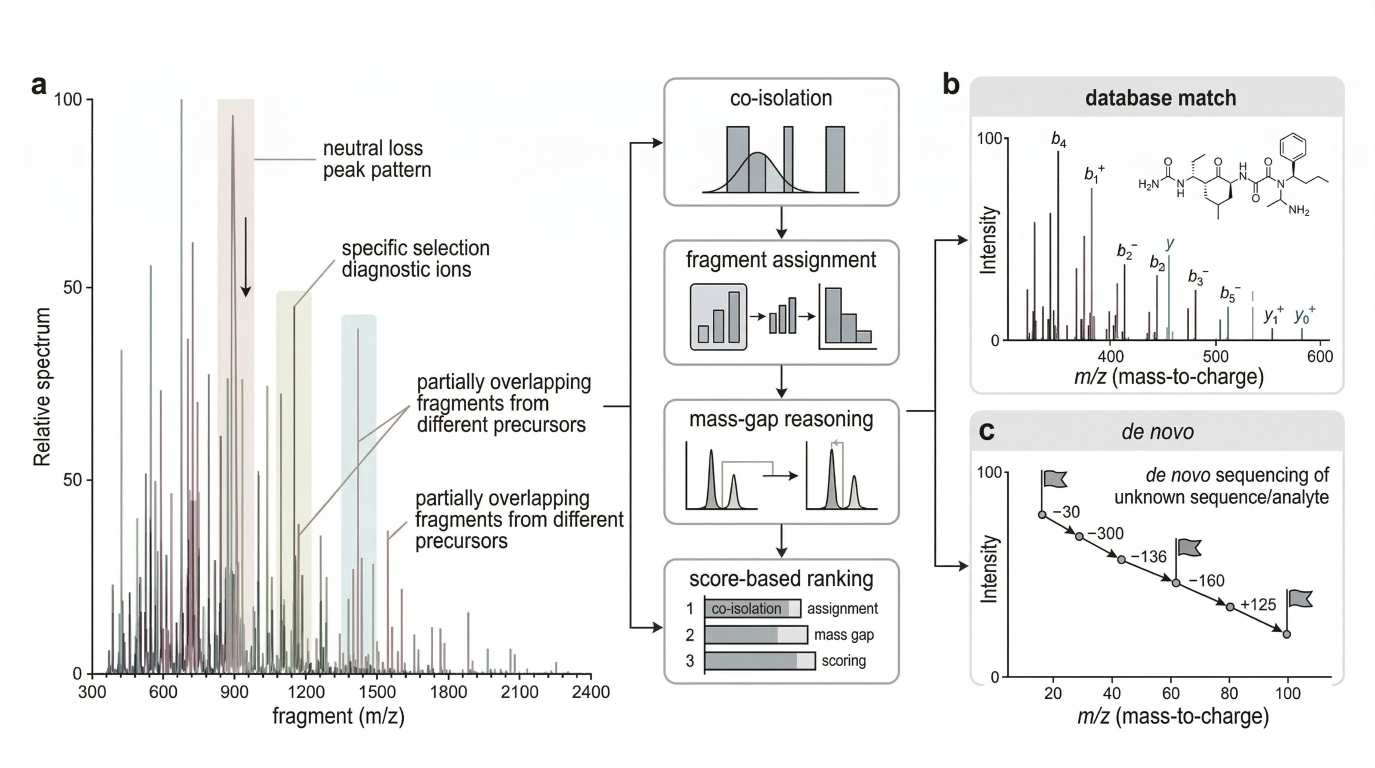 Neutral loss, evidential rank, and chimeric-spectrum deconvolution