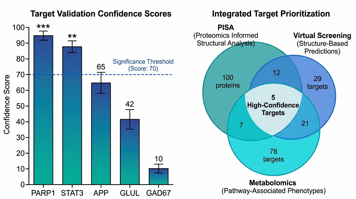 NP-VIP case study showing target validation results for Salvia miltiorrhiza extract with five confirmed targets.