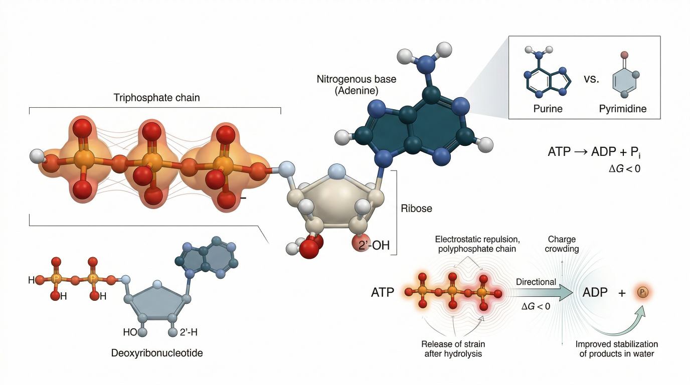 Nucleotide Architecture: Chemical Energetics, Metabolic Flux, and the Regulatory Logic of Information Transfer