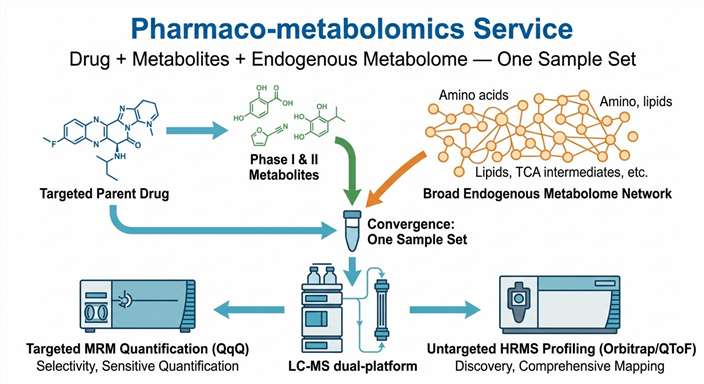 Pharmaco-metabolomics dual-platform LC-MS profiling workflow