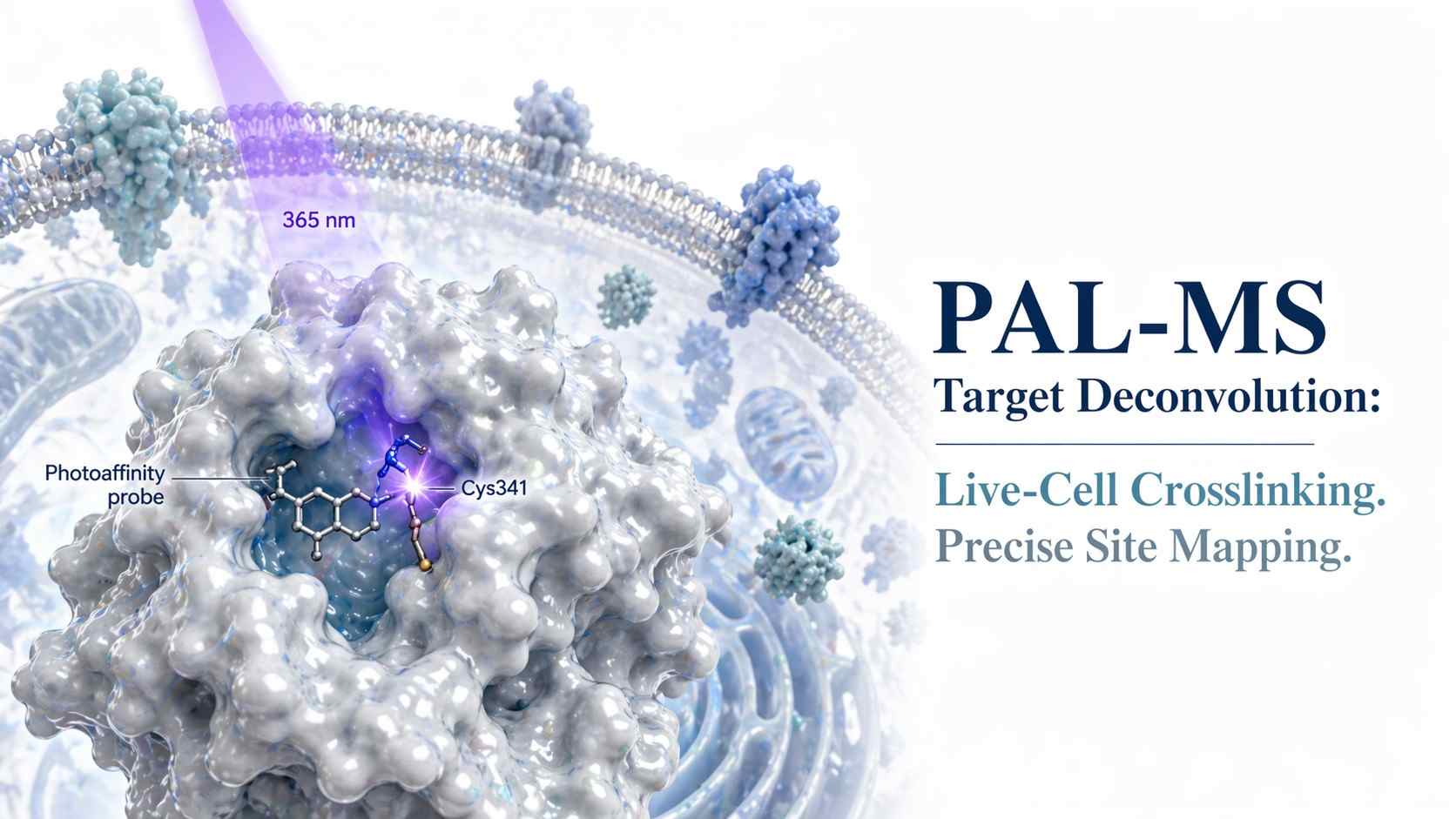 Photoaffinity Labeling (PAL-MS) Service platform highlighting live-cell target deconvolution and precise site mapping.