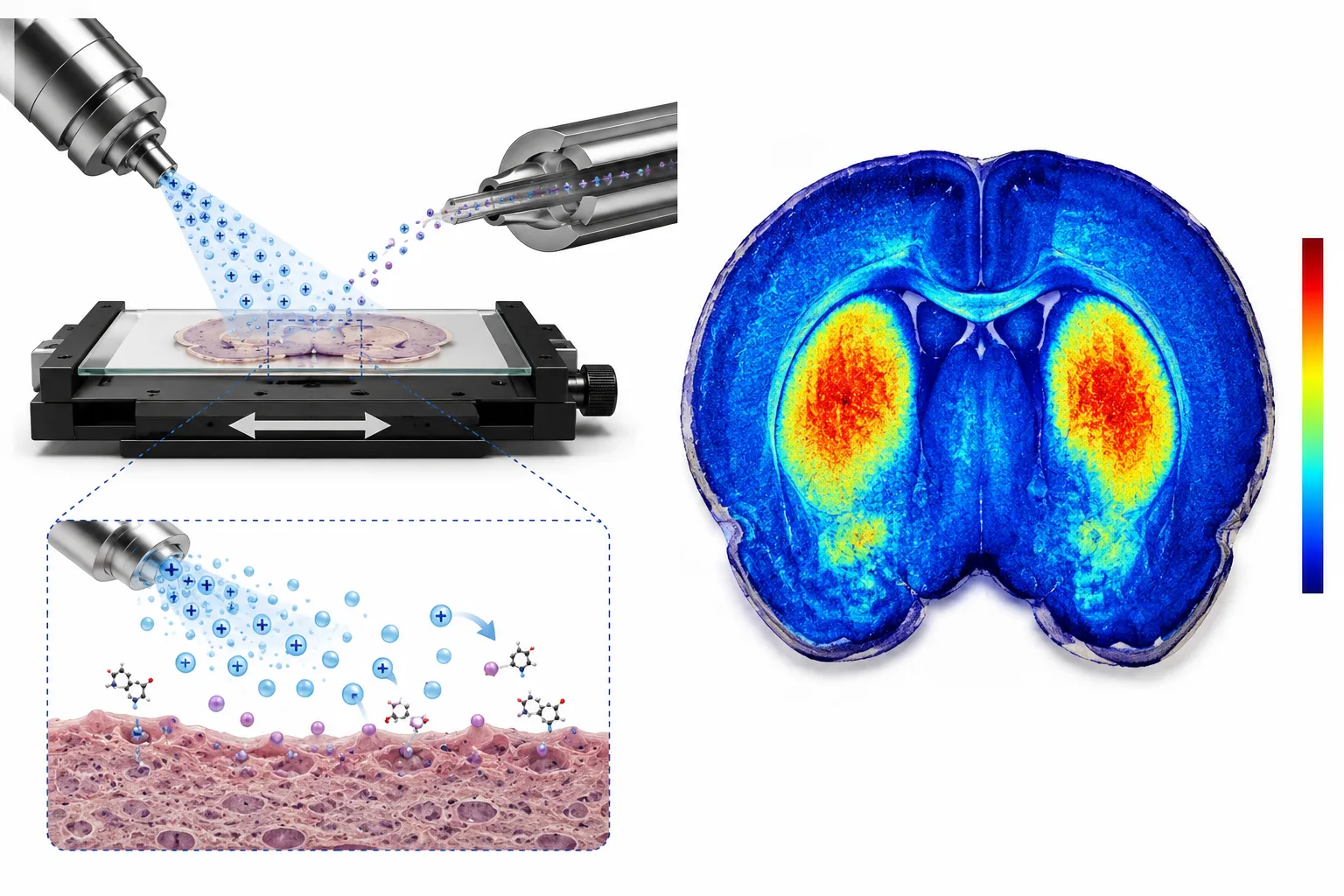 Figure 4: DESI-MSI Principle and Metabolite Tissue Distribution Heatmap