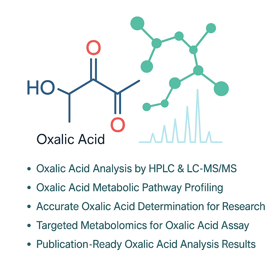 Oxalic acid molecule with metabolic pathway graphic