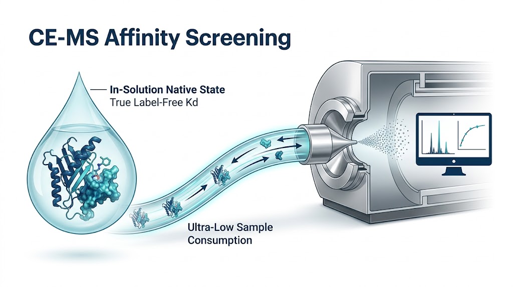 CE-MS Affinity Screening Services platform featuring true in-solution and label-free mass spectrometry detection