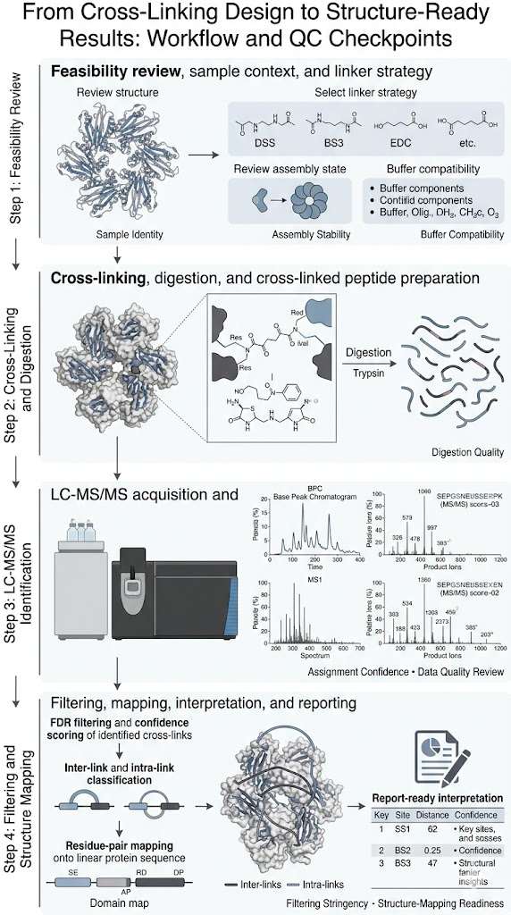 Vertical XL-MS workflow with QC checkpoints