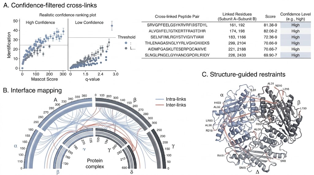 Integrated XL-MS demo results showing cross-links and structure mapping