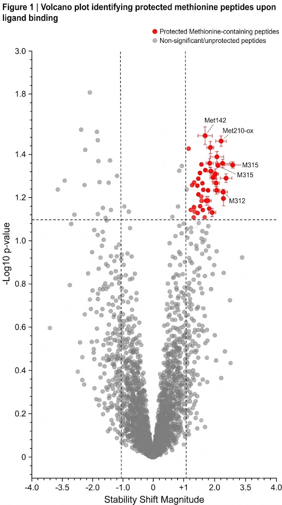 Peptide-Level Volcano Plot for Methionine protection