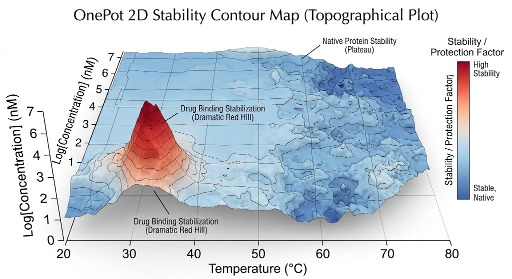 OnePot 2D Contour Maps displaying combined thermal and concentration shifts