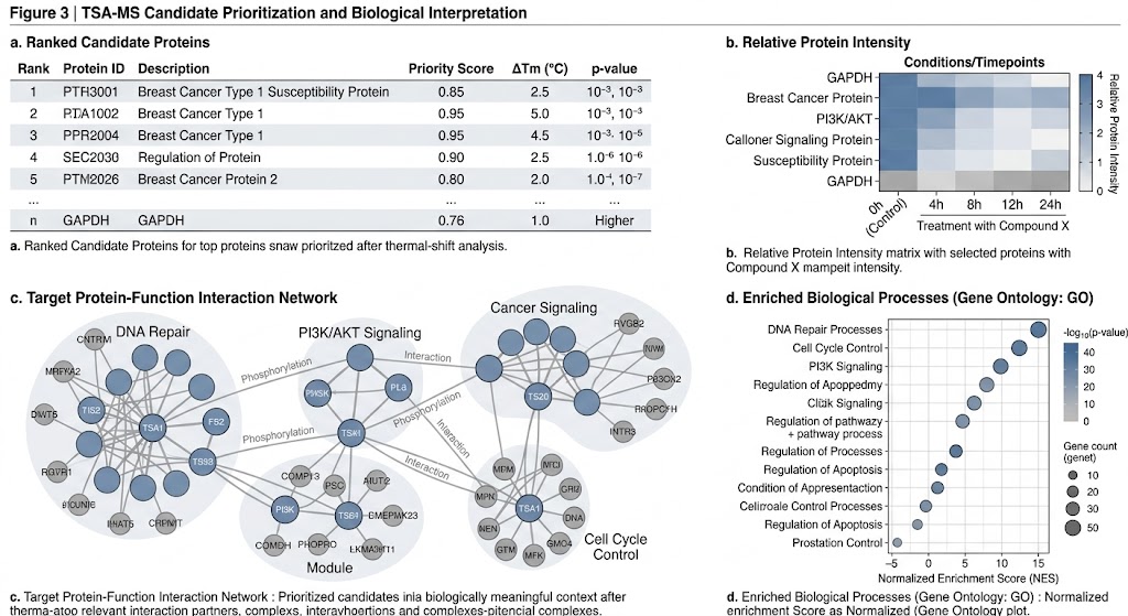 Candidate prioritization with pathway context in a TSA-MS project.