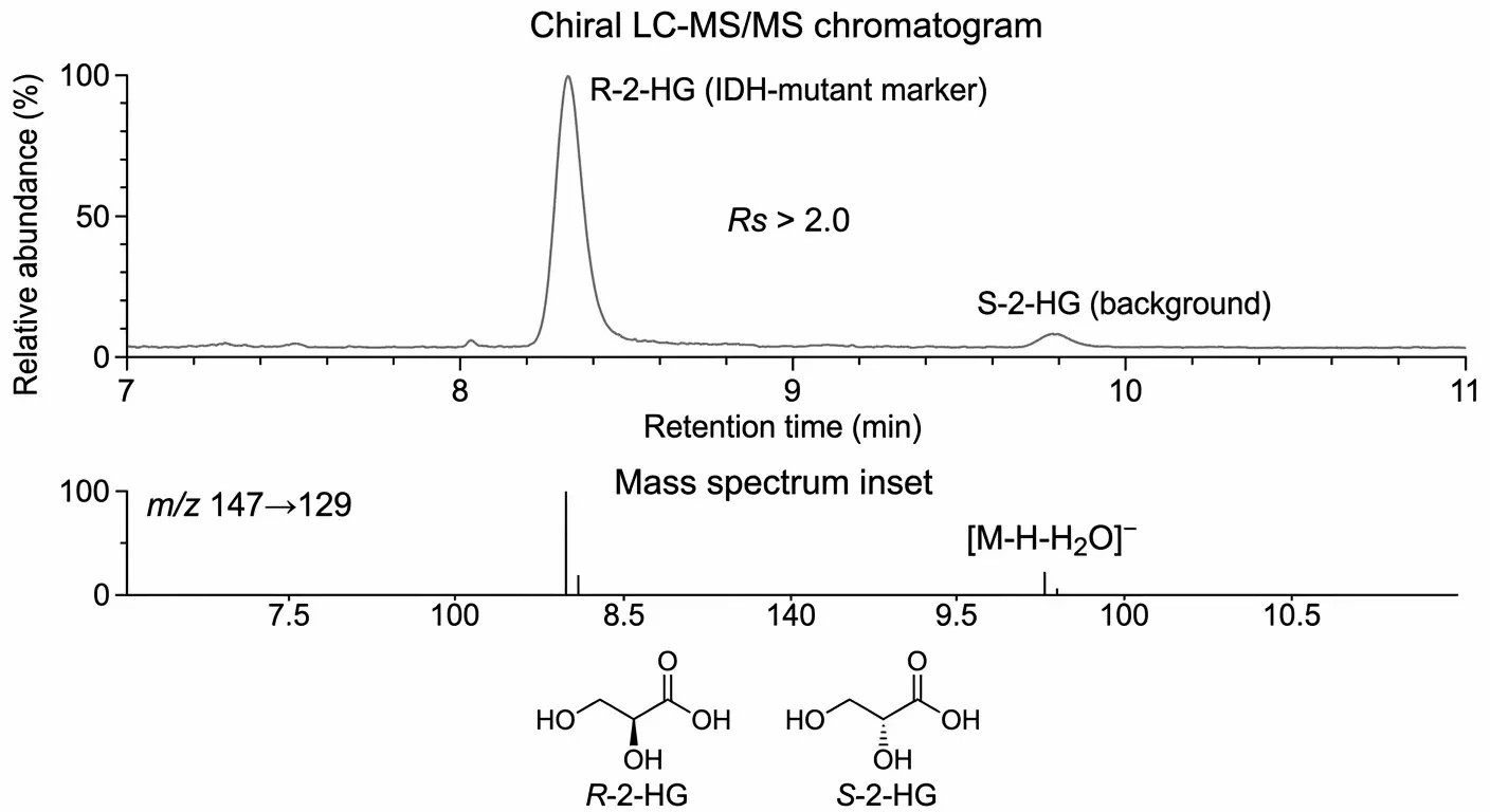 Oncometabolite 2-hydroxyglutarate — chiral separation and LC-MS/MS detection workflow