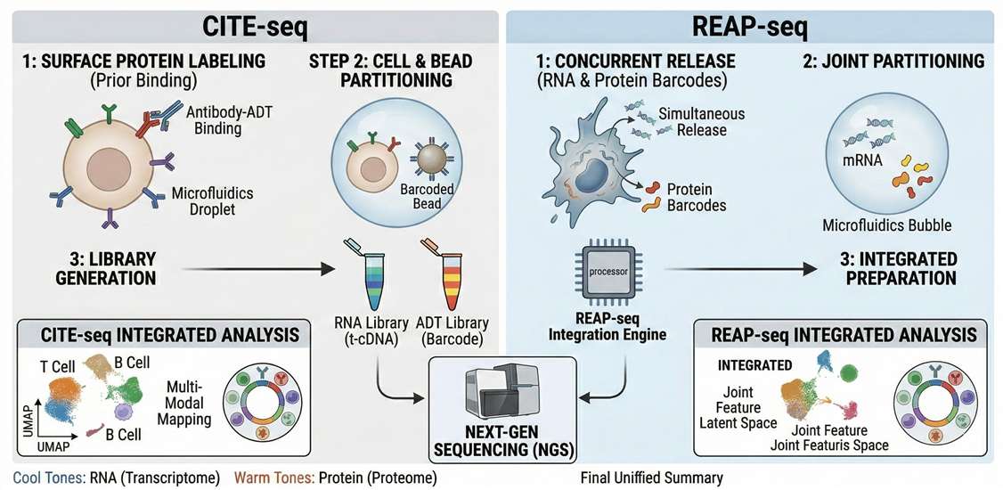 mechanism of Single-Cell Multi-Modal Profiling (CITE-seq / REAP-seq)
