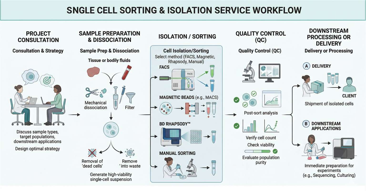 Single Cell Sorting and Isolation Service workflow