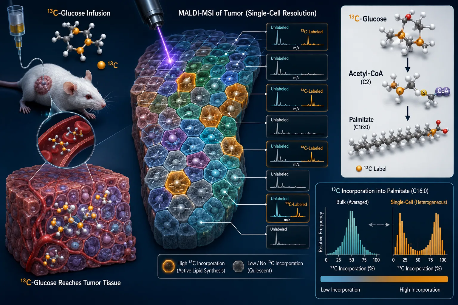 13C-SpaceM — Isotope Tracing at Single-Cell Resolution Concept