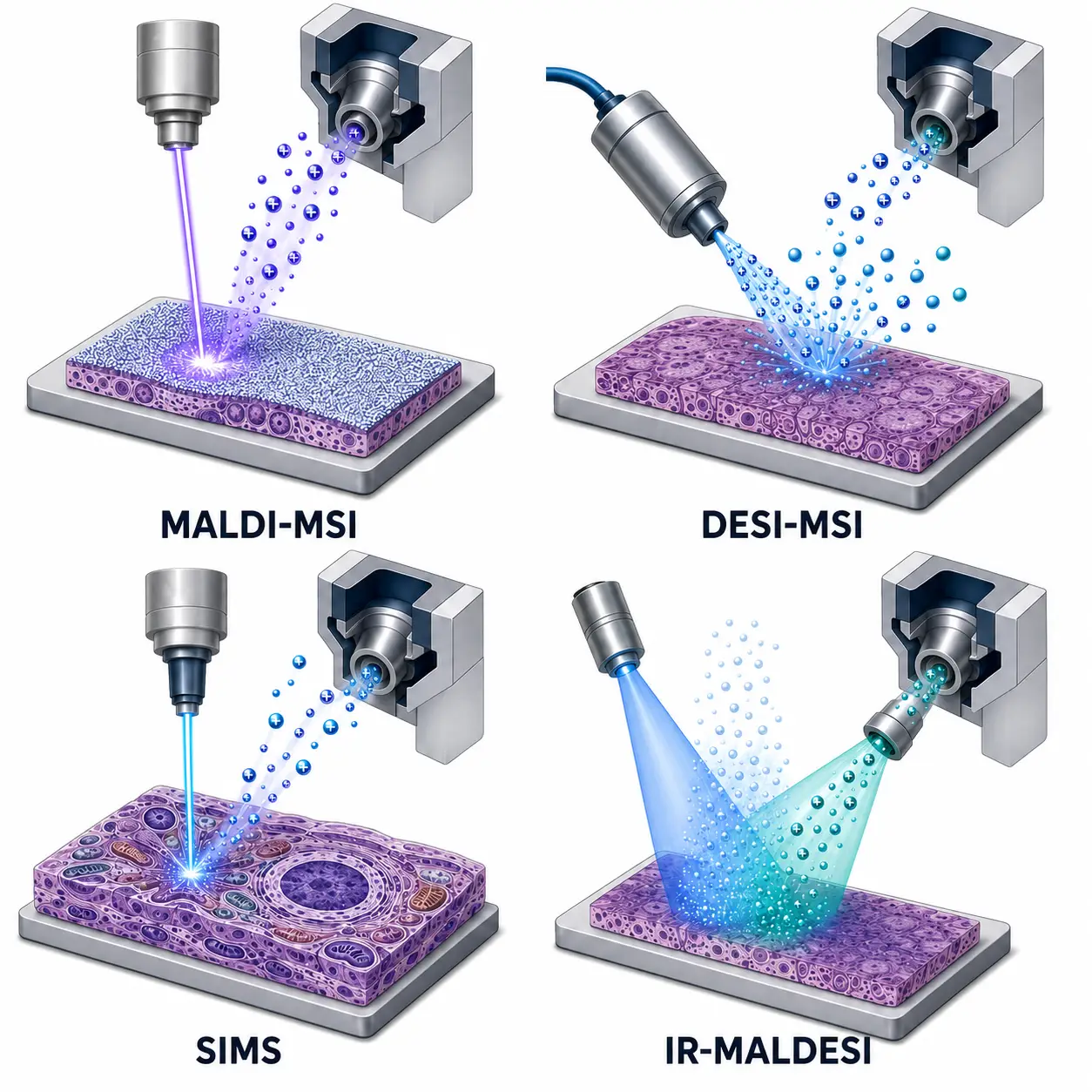MSI platform comparison for lipid imaging — lipid coverage, spatial resolution, and identification confidence across MALDI, DESI, SIMS, and emerging modalities.