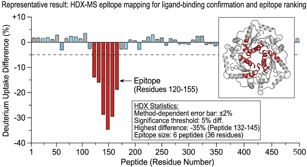 Native mass spectra showing protein mass shift upon compound binding confirming 1:1 stoichiometry and specific binding without aggregation artifacts.