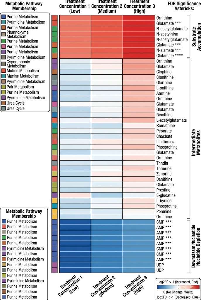 Fig. 2 and Fig. 4 from Mahalingam et al. 2023 showing untargeted metabolomics identification of polyamine pathway dysregulation and targeted LC-MS validation of polyamine levels with functional confirmation via ODC-1 inhibition.